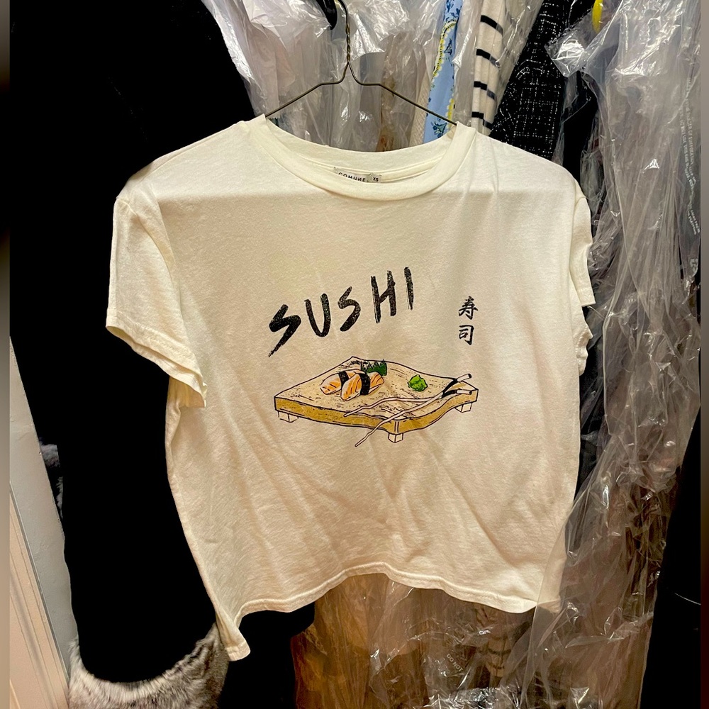 XS baby tee NWT sushi date